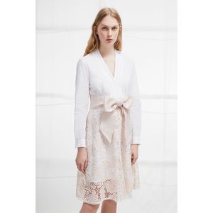 French Connection Chania Lace Wrap Shirt Dress NWT